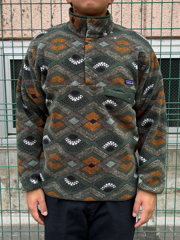 10's PATAGONIA Synchilla Snap-T「スロウフット柄」フリースプルオーバー