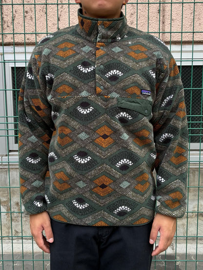 10's PATAGONIA Synchilla Snap-T「スロウフット柄」フリースプルオーバー