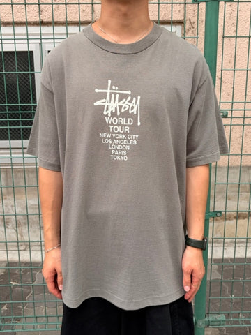 90's STUSSY「World Tour」USA製 スケートTシャツ