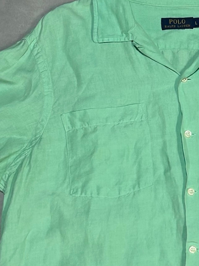 90's Polo Ralph Lauren「リネンシルク」オープンカラーシャツ