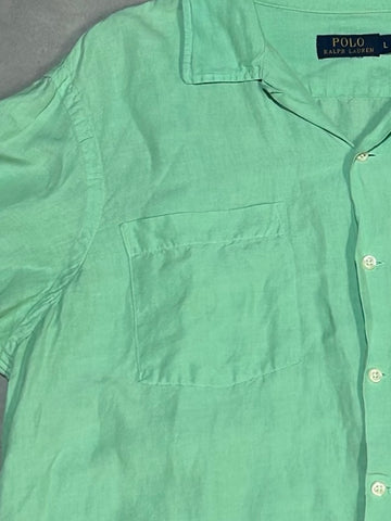 90's Polo Ralph Lauren「リネンシルク」オープンカラーシャツ