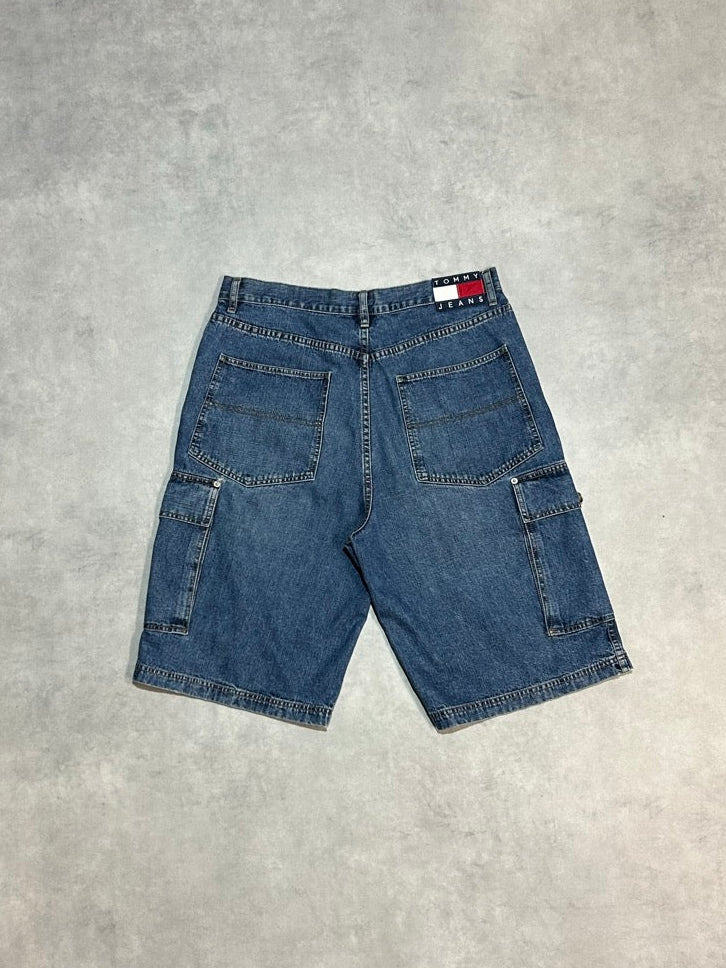 90's TOMMY JEANS デニムカーゴショーツ