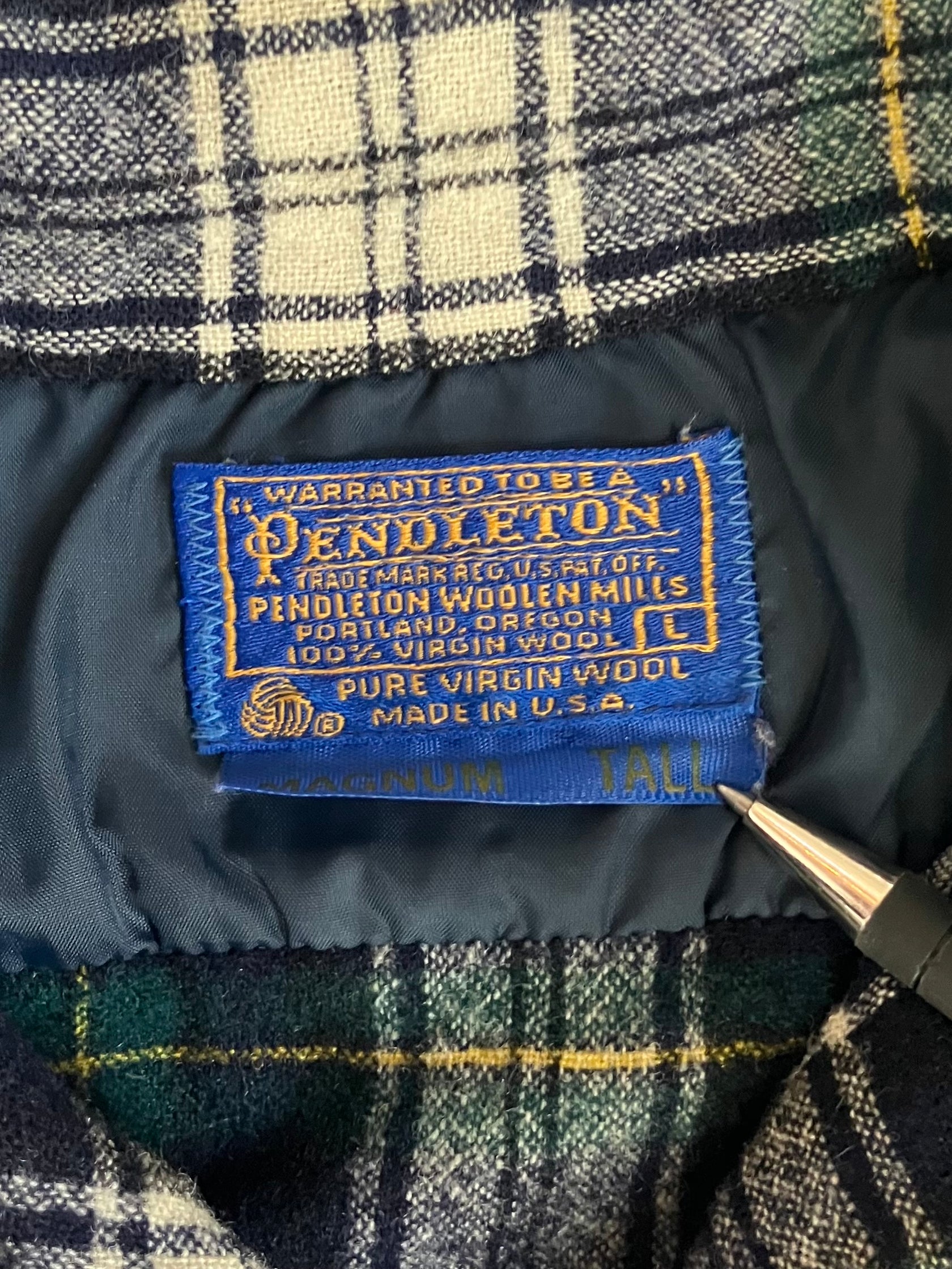 70's PENDLETON USA製 ウールチェックシャツ