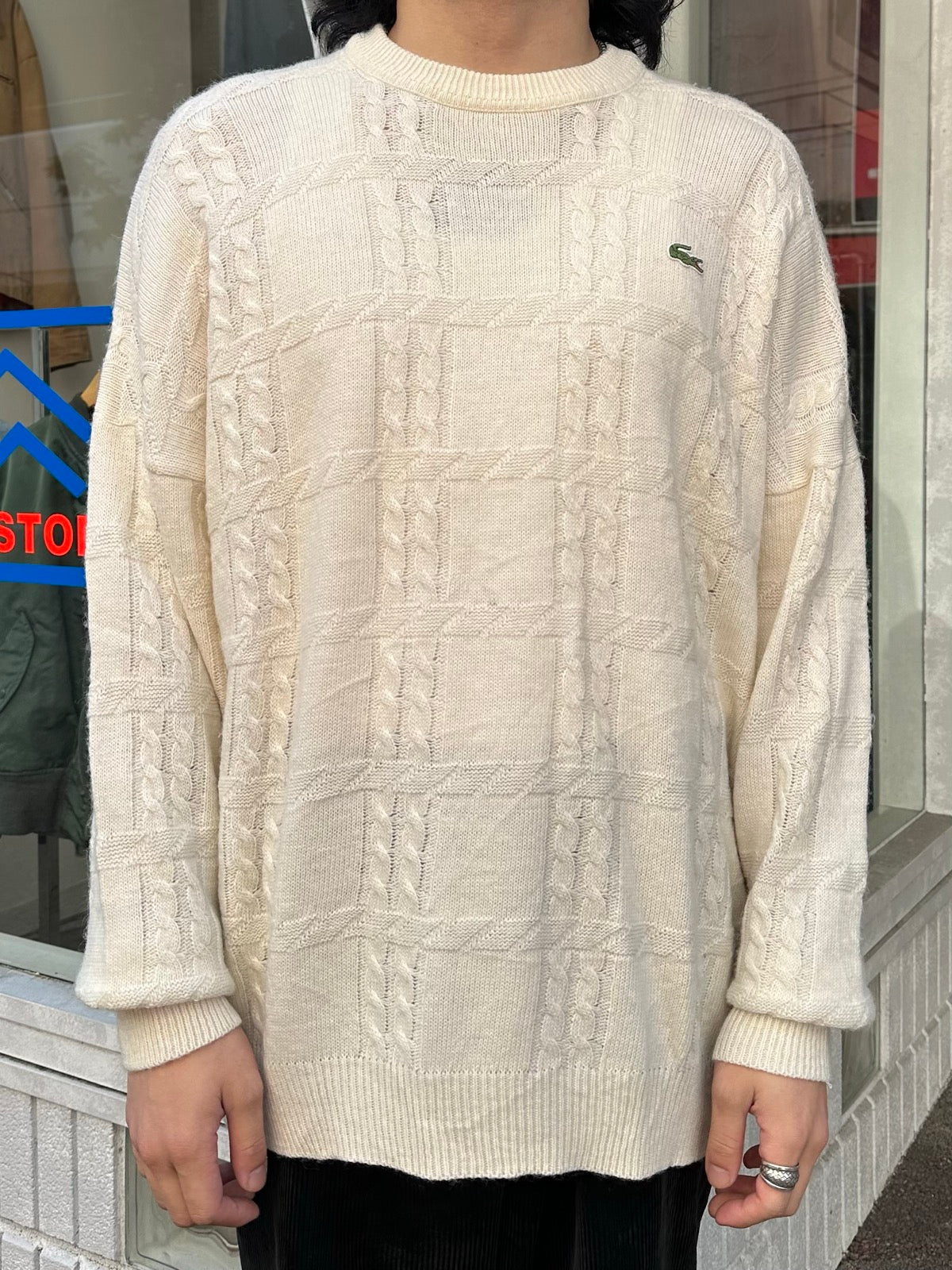 80's LACOSTE「cable」セーター