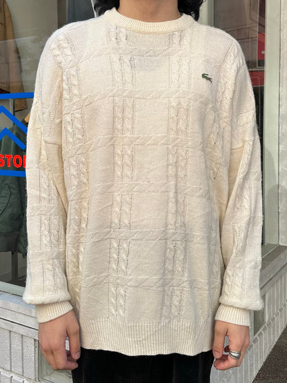 80's LACOSTE「cable」セーター