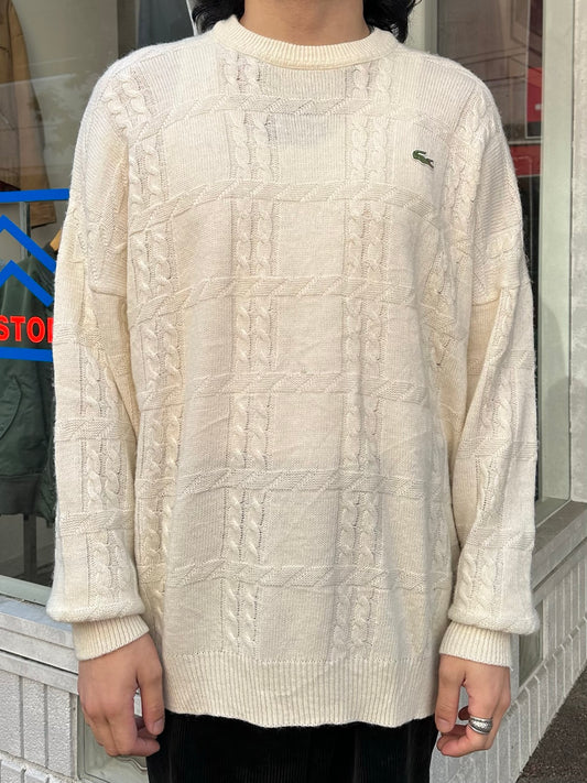 80's LACOSTE「cable」セーター
