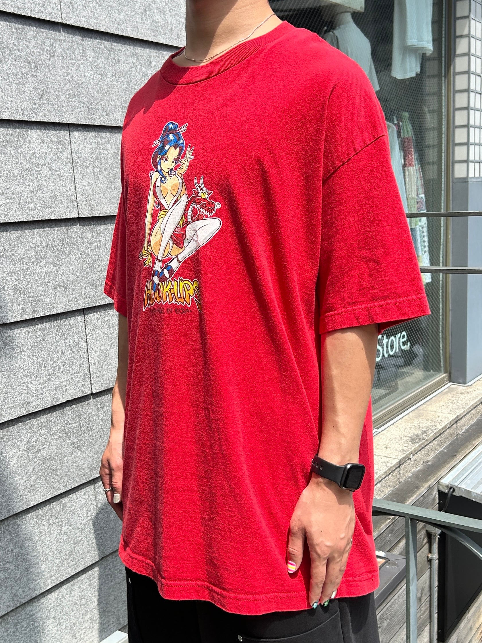 90's  HOOK-UPS「ANIME GIRLS」グラフィックTシャツ