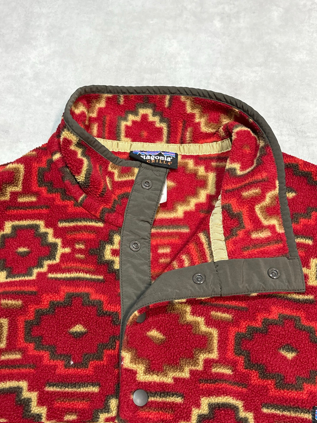 10's PATAGONIA Synchilla Snap-T「ヤナバ柄」フリースプルオーバー