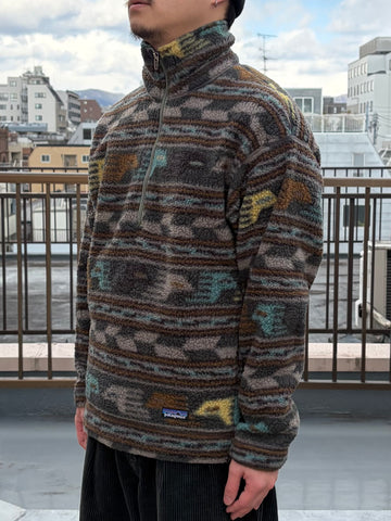 90's patagonia「Half-Zip Synchilla Sweater」USA製　総柄フリース