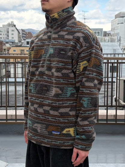 90's patagonia「Half-Zip Synchilla Sweater」USA製　総柄フリース