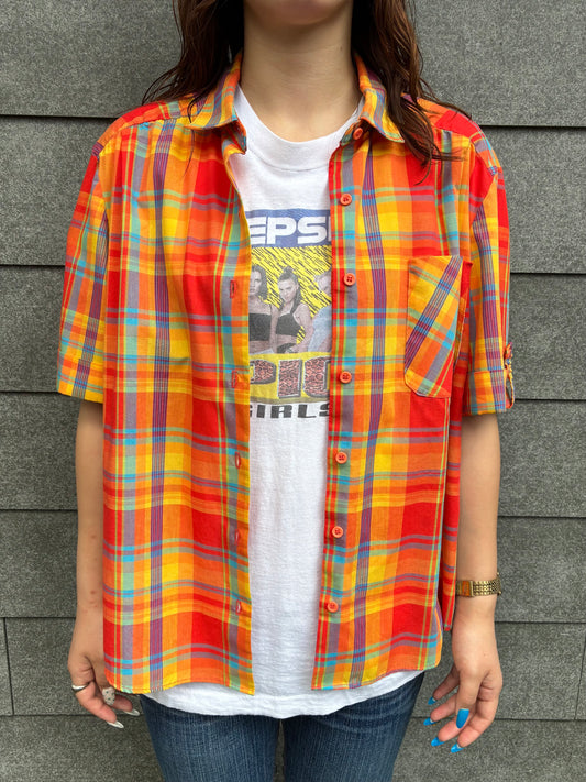 80's「RUSS」USA製　チェックシャツ