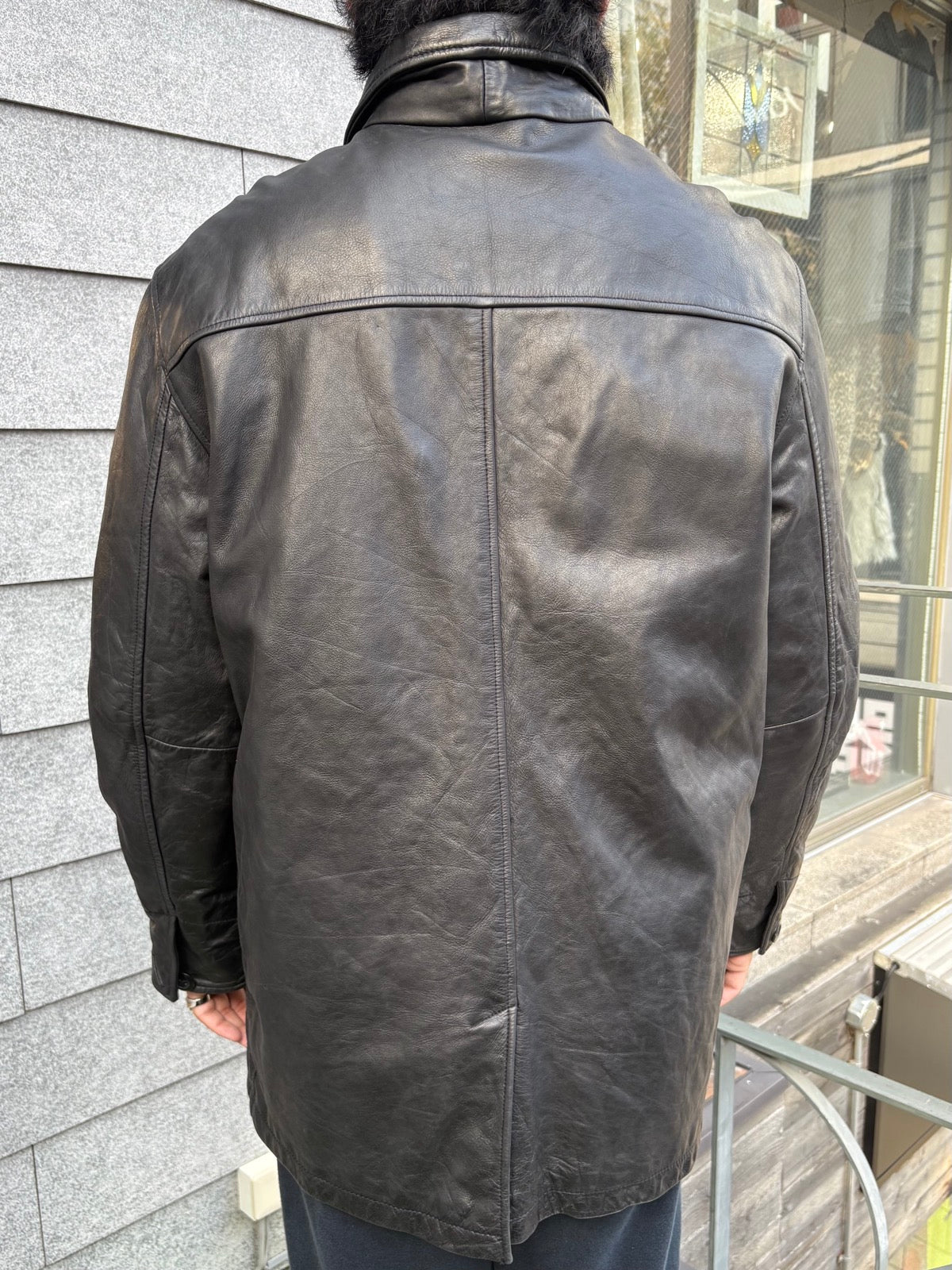 00's「GAP」レザーカーコート