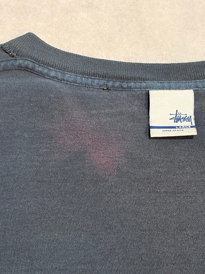 90's STUSSY「銀タグ」USA製 ロゴTシャツ