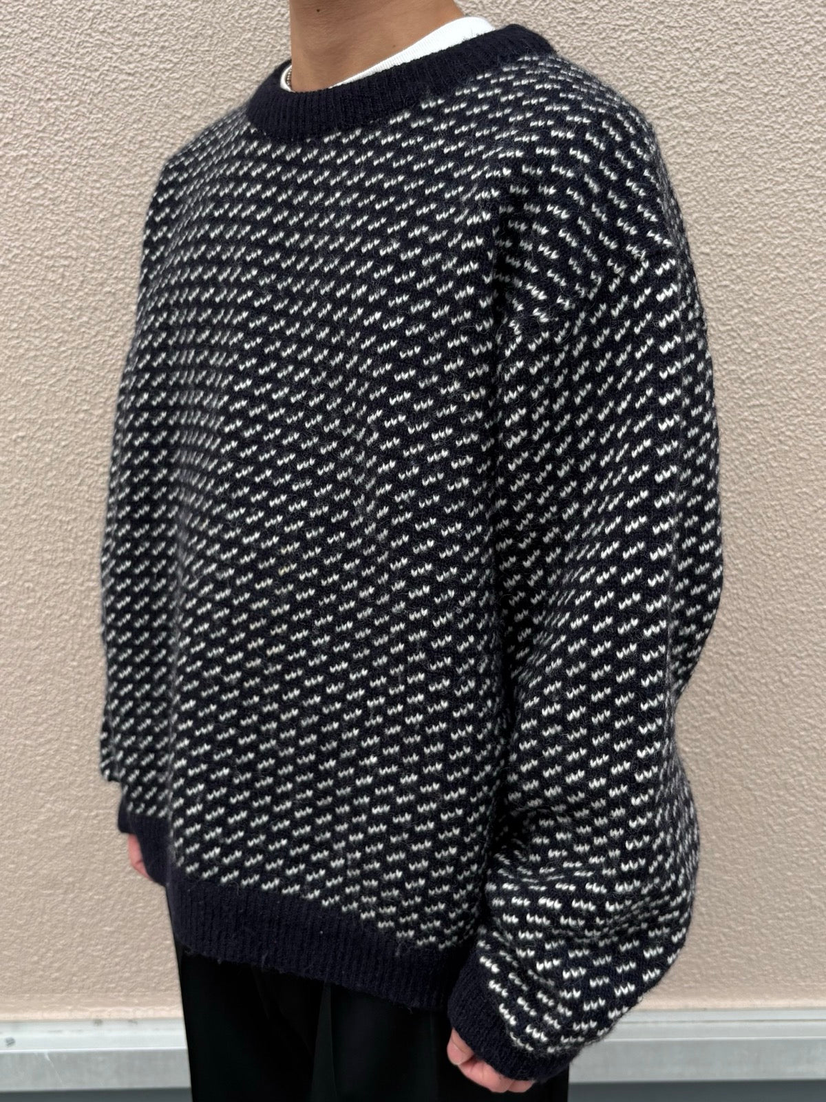 80's L.L.Bean「バーズアイ」Norway製　ウールセーター