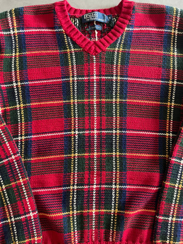 90's「Polo by Ralph Lauren」 タータンチェック コットンニット