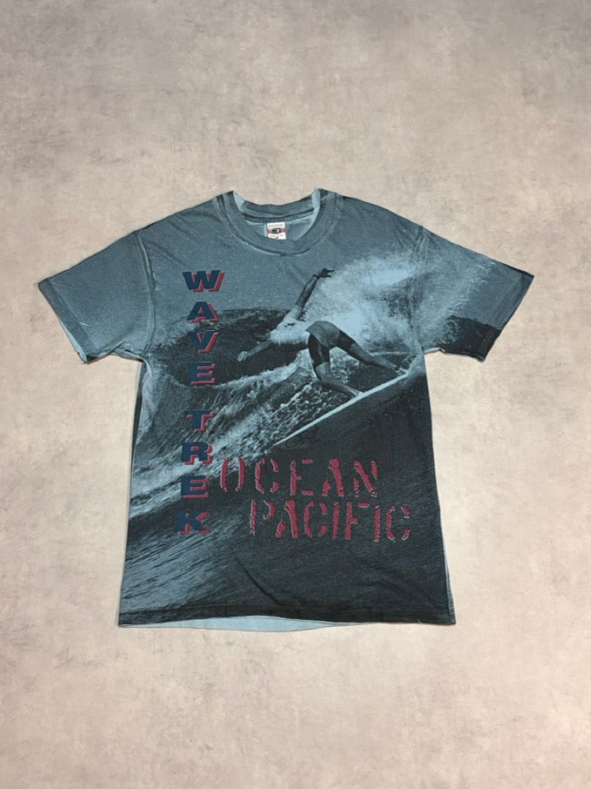90's OCEAN PACIFIC「総柄」USA製 サーフTシャツ