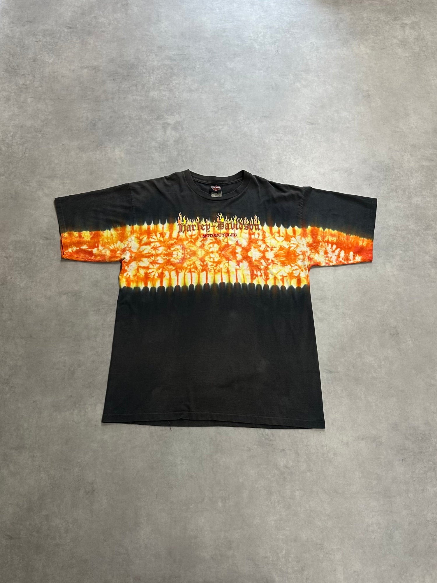 90's HALREY-DABIDSON「fire pattern」ハーレーTシャツ