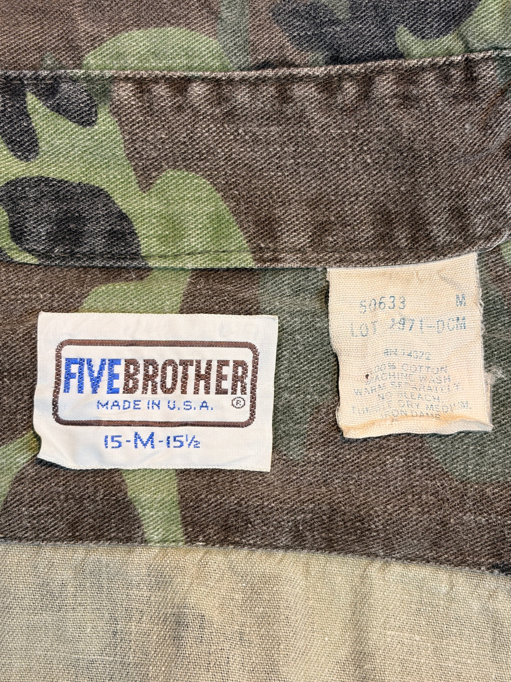 80's FIVE BROTHER USA製 迷彩 ワークシャツ