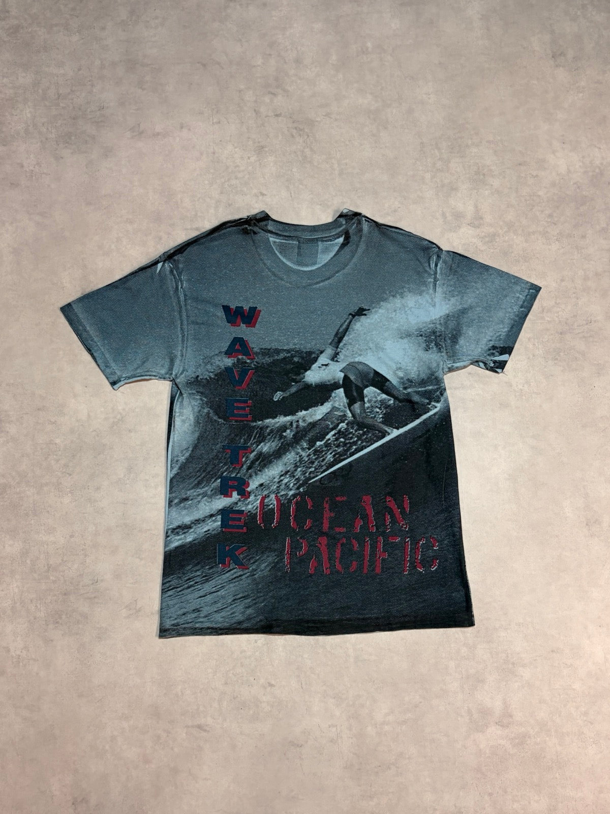90's OCEAN PACIFIC「総柄」USA製 サーフTシャツ