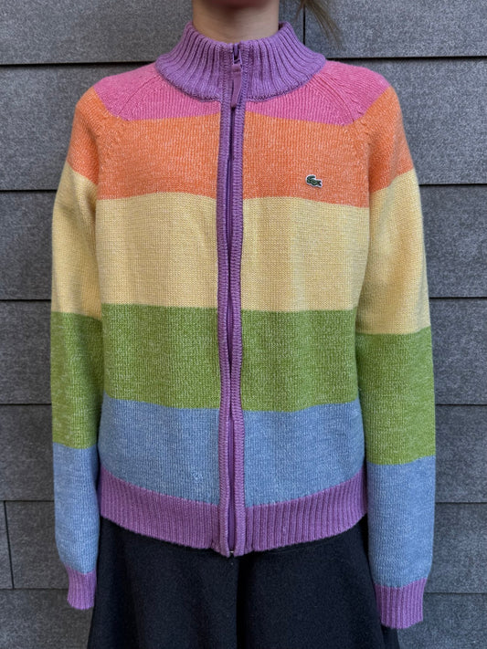 90's「LACOSTE 」 ジップアップニット