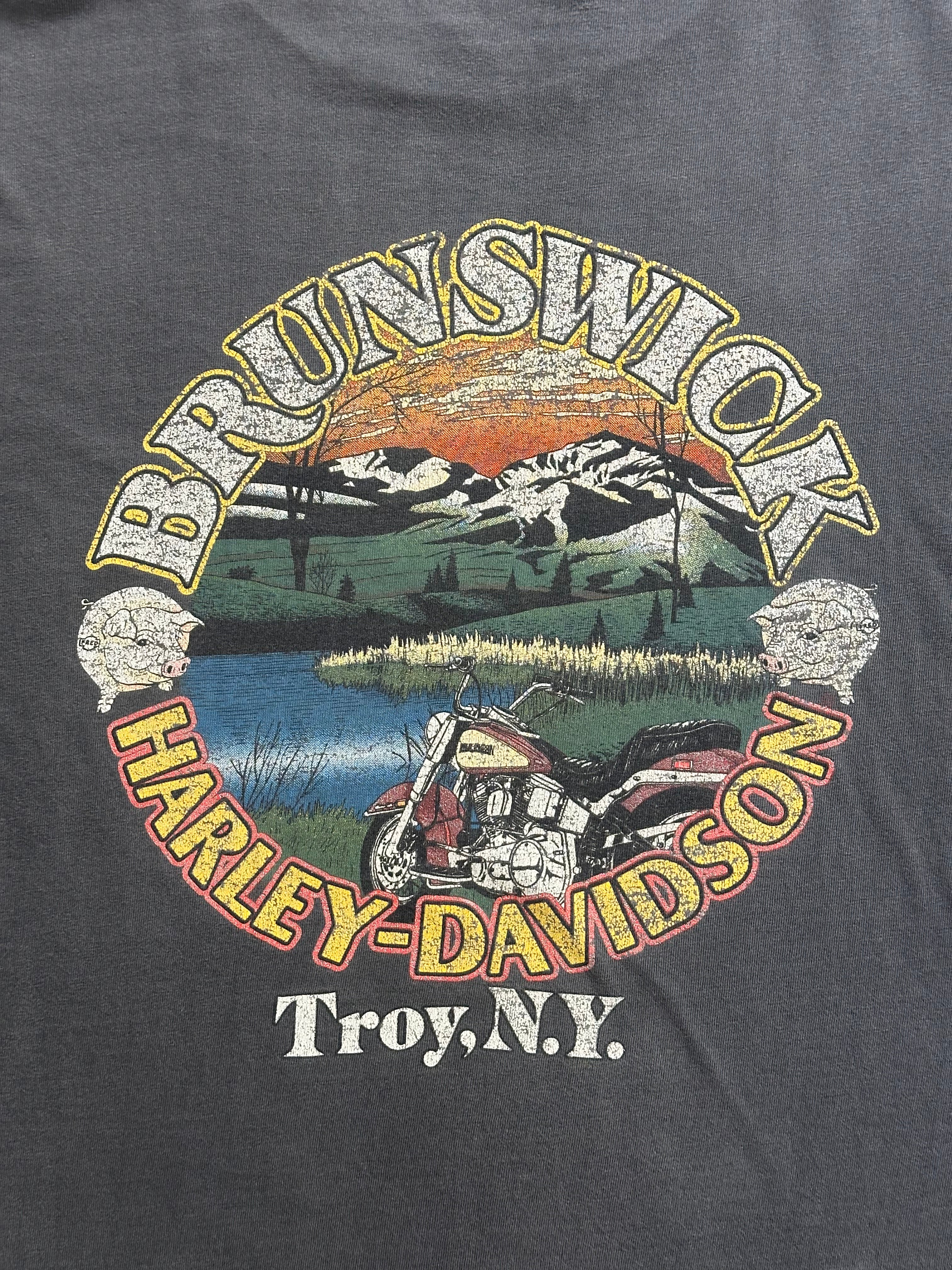 90's HARLEY-DAVIDSON「BRUNSWICK」USA製 ハーレーダビッドソンTシャツ