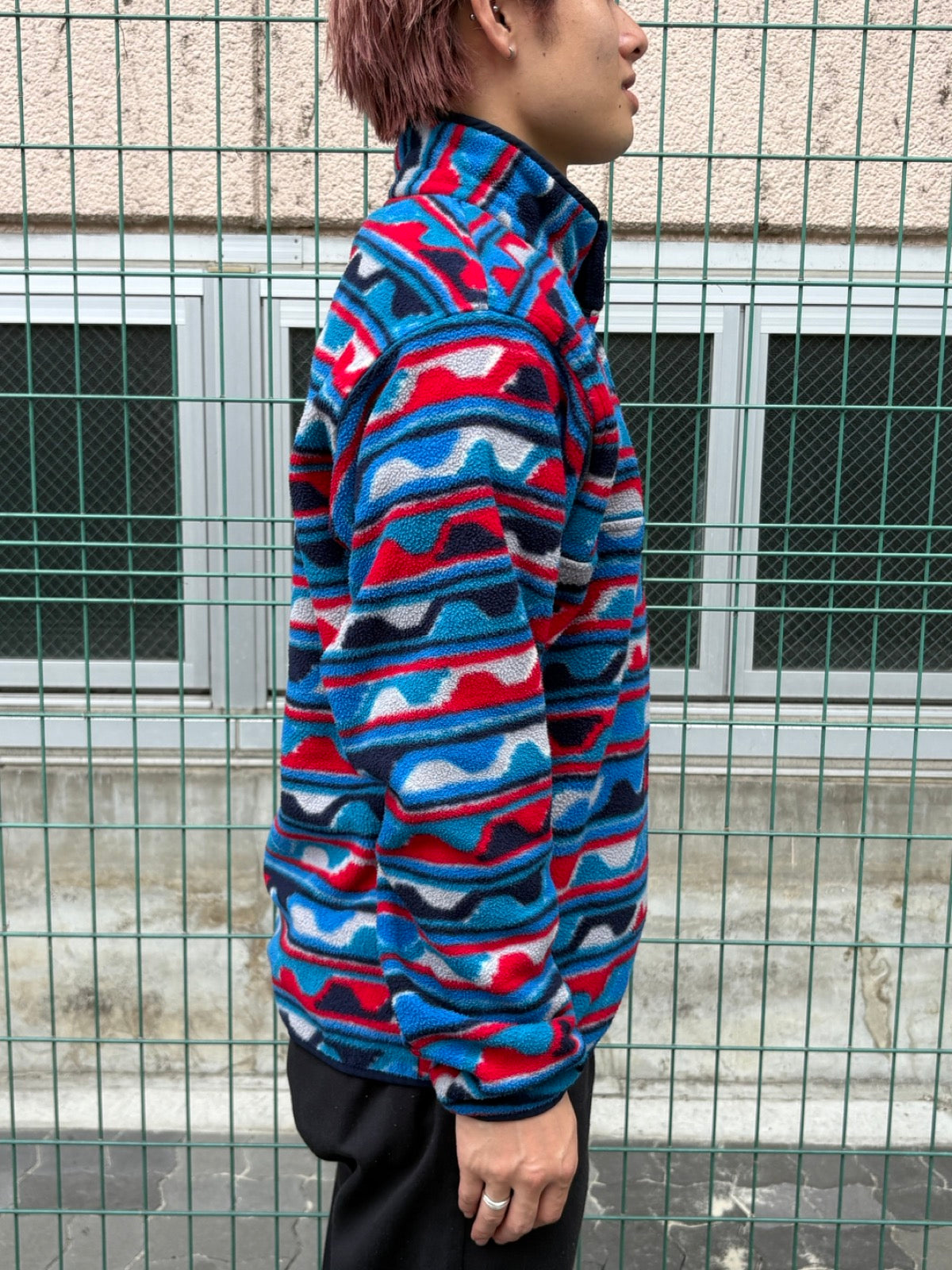 10's PATAGONIA Synchilla Snap-T「デルタ柄」フリースプルオーバー