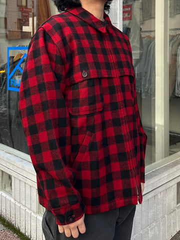 70's WOOLRICH「Buffalo Check」ウールハンティングジャケット　ダメージ