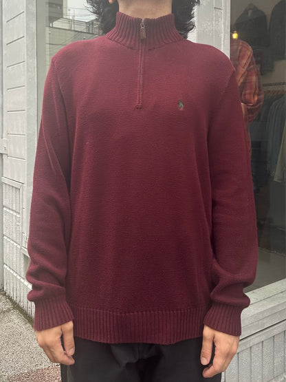 90's RALPH LAUREN ハーフジップニット　