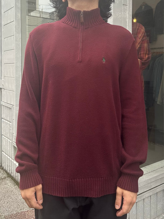 90's RALPH LAUREN ハーフジップニット　