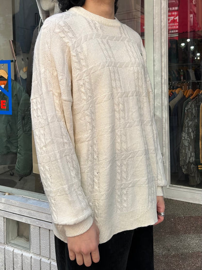80's LACOSTE「cable」セーター