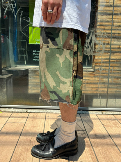 REMAKE  ARMY DOUBLE KNEE SHORTS