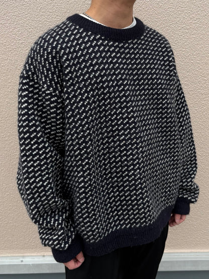 80's L.L.Bean「バーズアイ」Norway製　ウールセーター