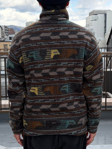 90's patagonia「Half-Zip Synchilla Sweater」USA製　総柄フリース
