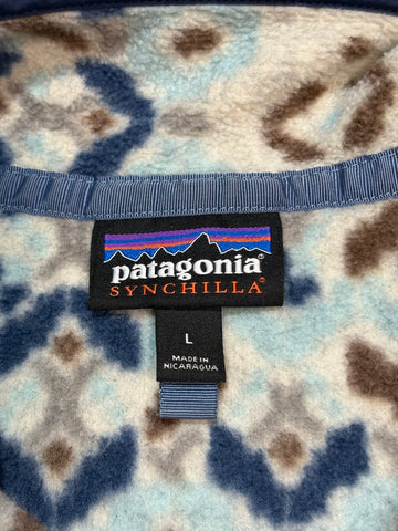 10's PATAGONIA Synchilla Snap-T「ツンドラクラスター柄」フリースプルオーバー