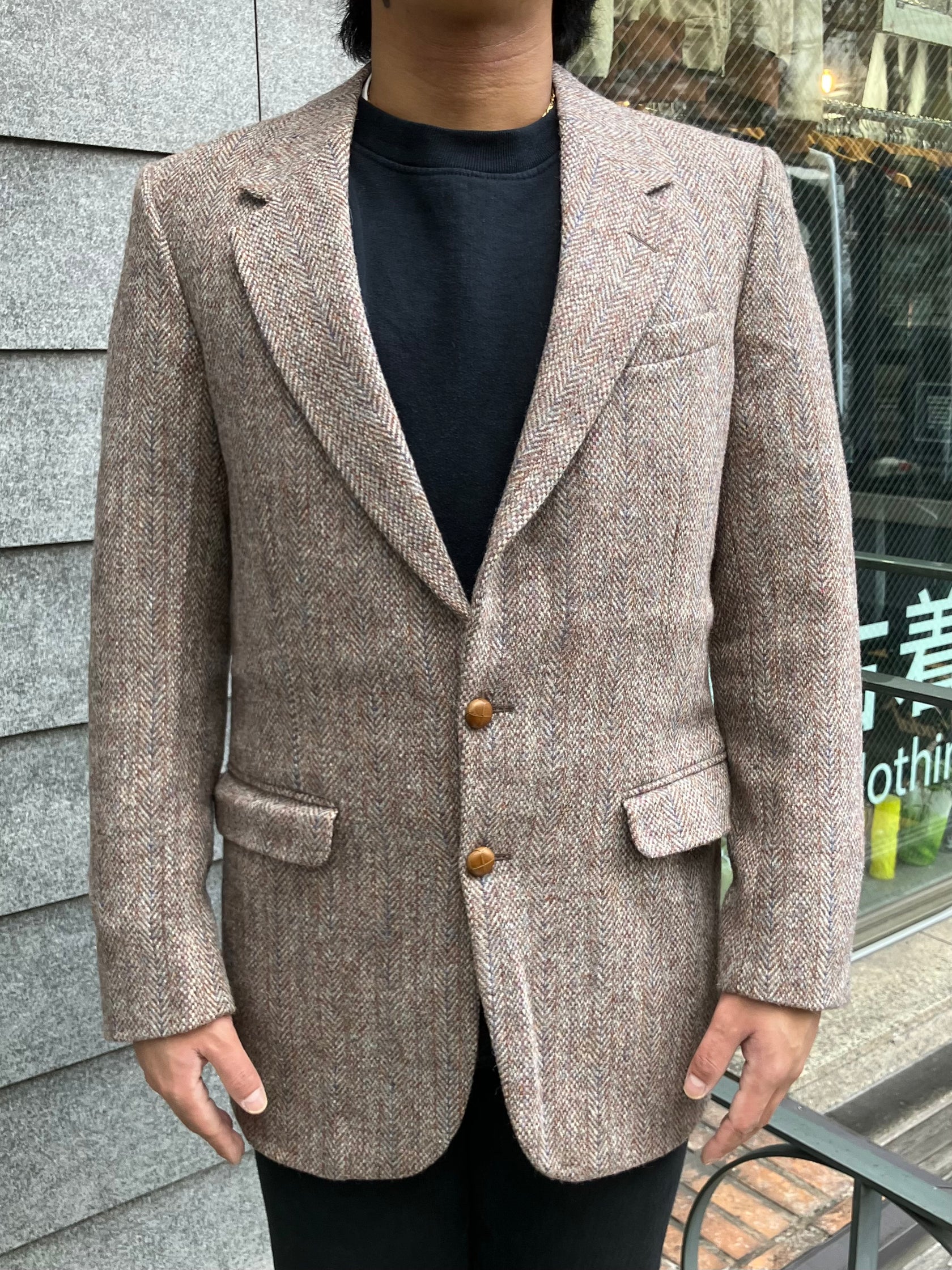 80's「Harris Tweed」USA製 ヘリンボーンジャケット