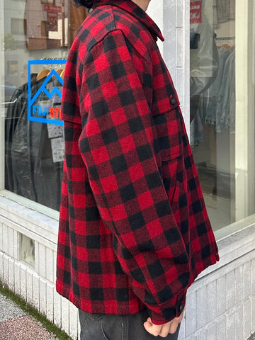 70's WOOLRICH「Buffalo Check」ウールハンティングジャケット　ダメージ