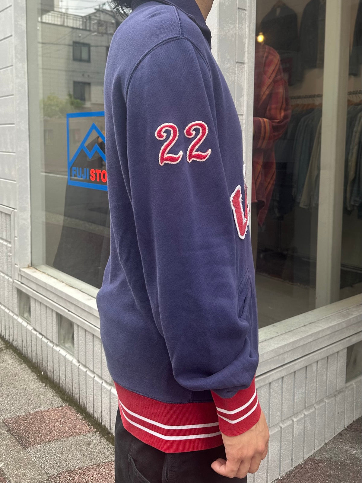 90's RALPH LAUREN 「U.S.A.」ハーフジップスウェット　