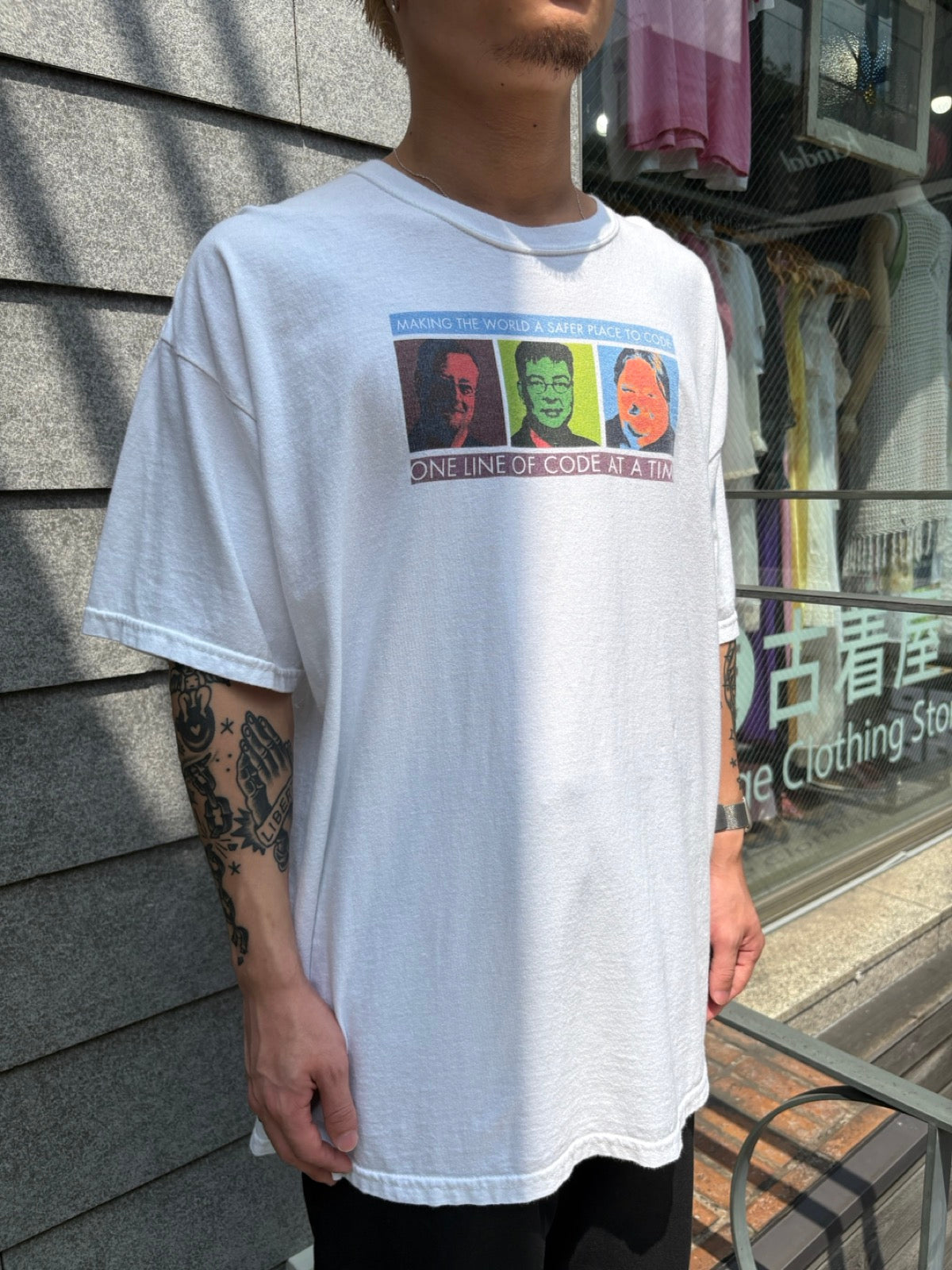 00's Microsoft.NET「ONE LINE OF CODE」企業Tシャツ