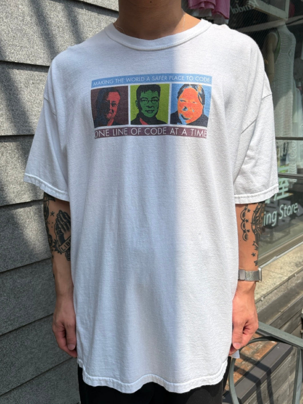 00's Microsoft.NET「ONE LINE OF CODE」企業Tシャツ