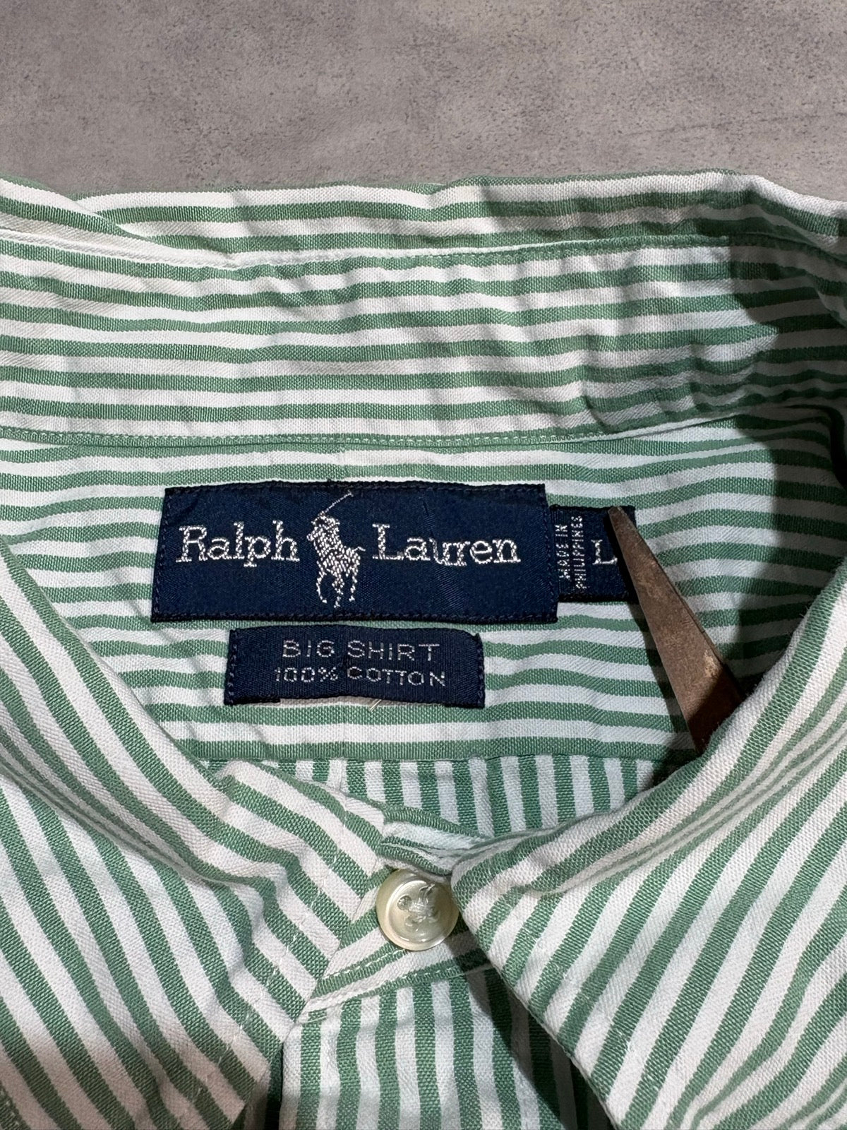 90's RALPH LAUREN「BIG SHIRT」ストライプシャツ