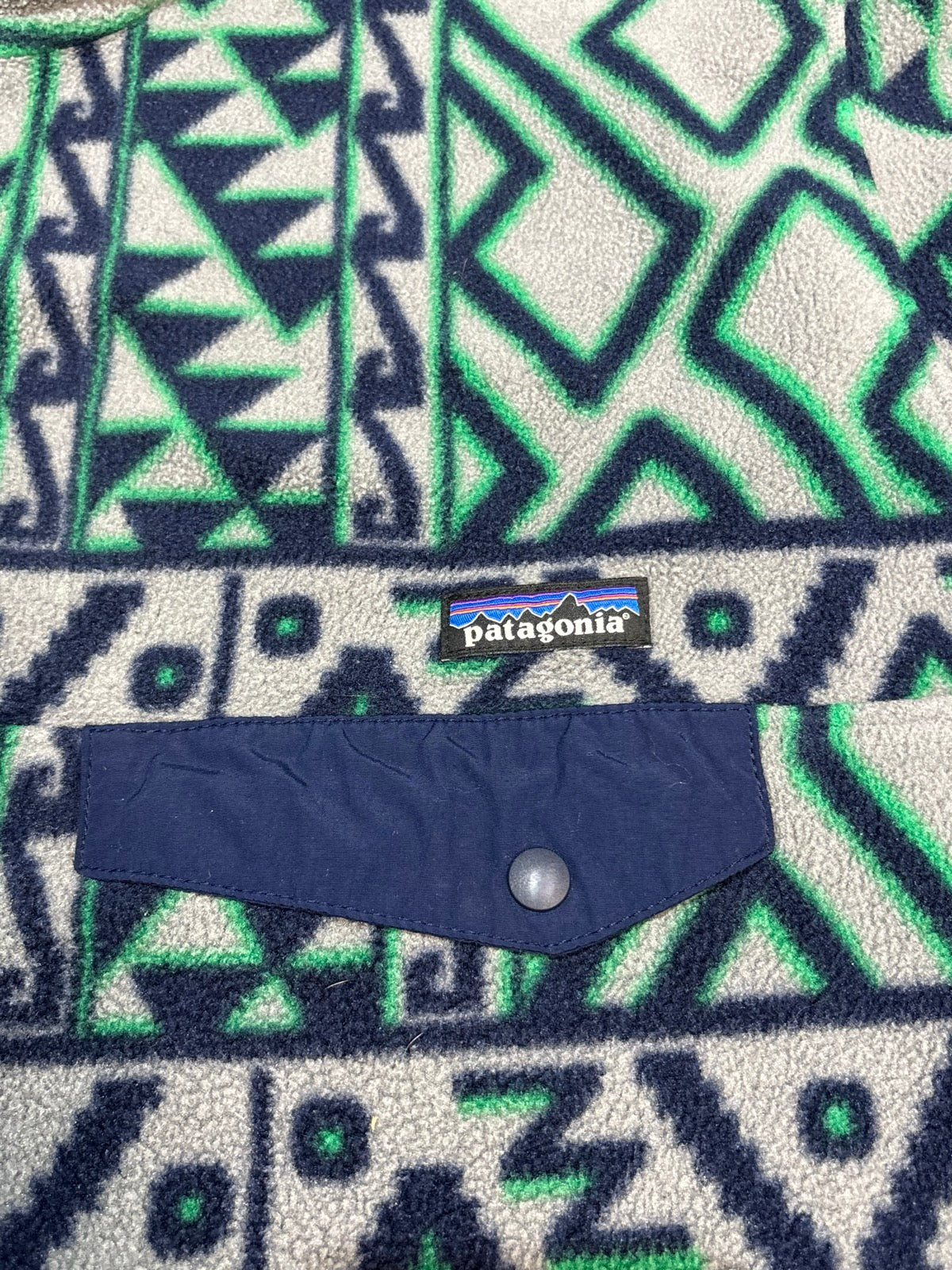 10's PATAGONIA Synchilla Snap-T「モンタナシエテ柄」フリースプルオーバー