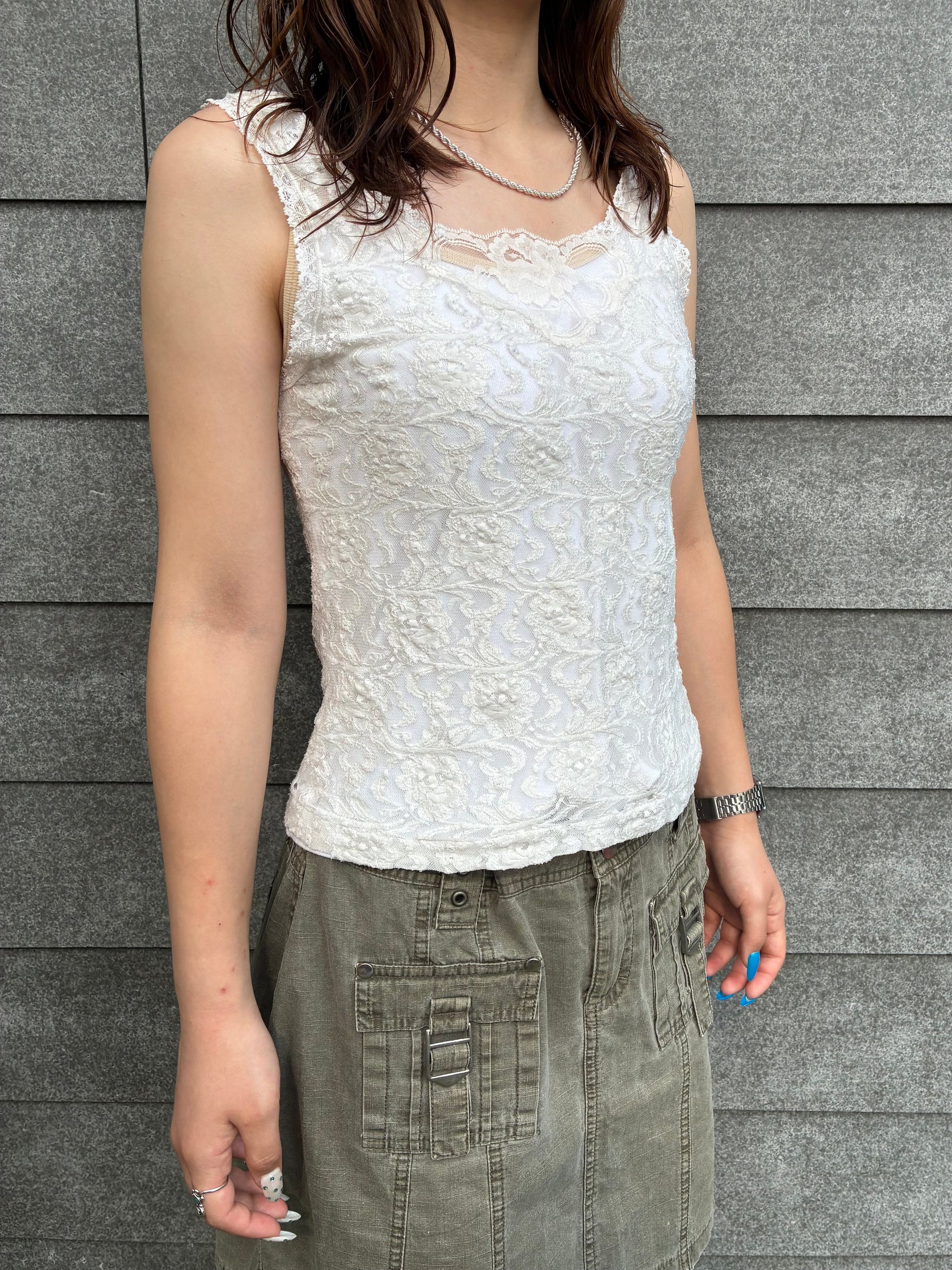 00's「Heather Nicole」 花柄レースノースリーブ