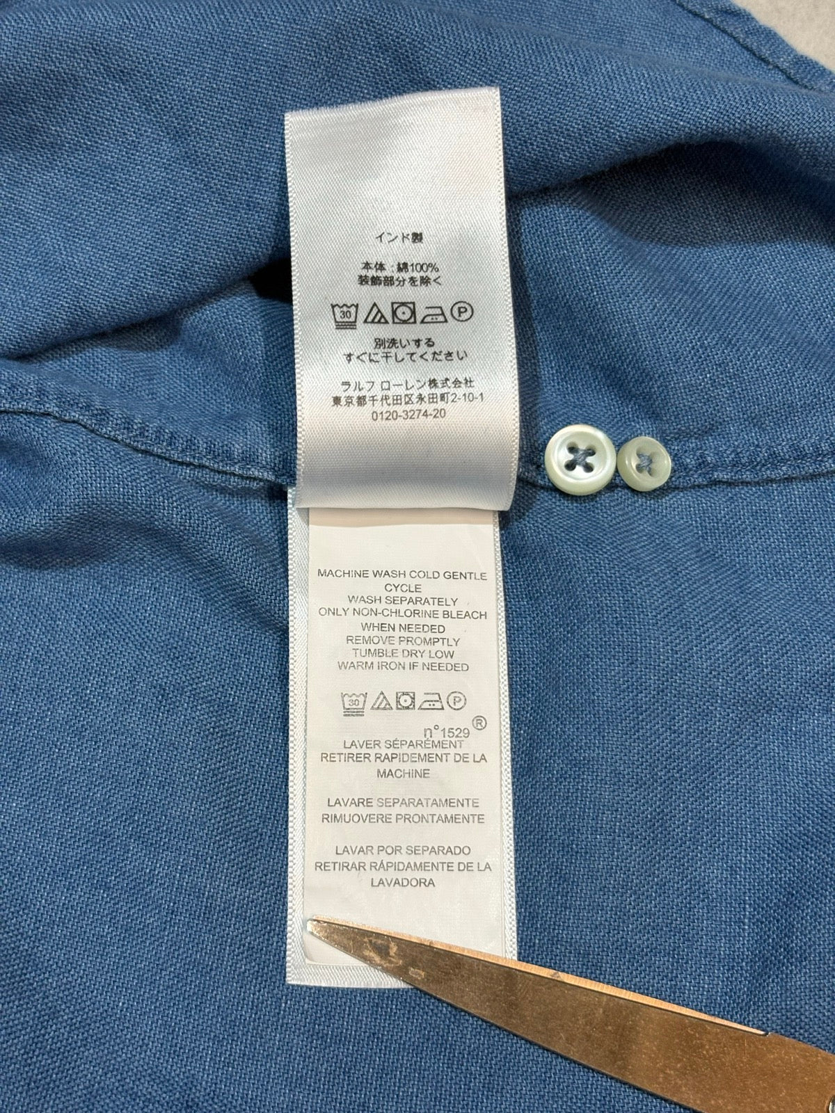 RALPH LAUREN「CLASSIC FIT INDIGO」ボタンダウンシャツ
