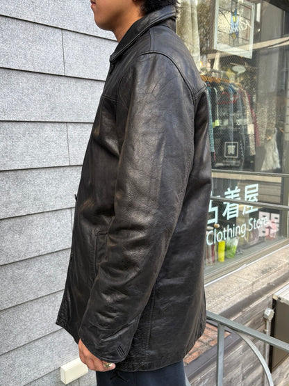 00's「GAP」レザーカーコート