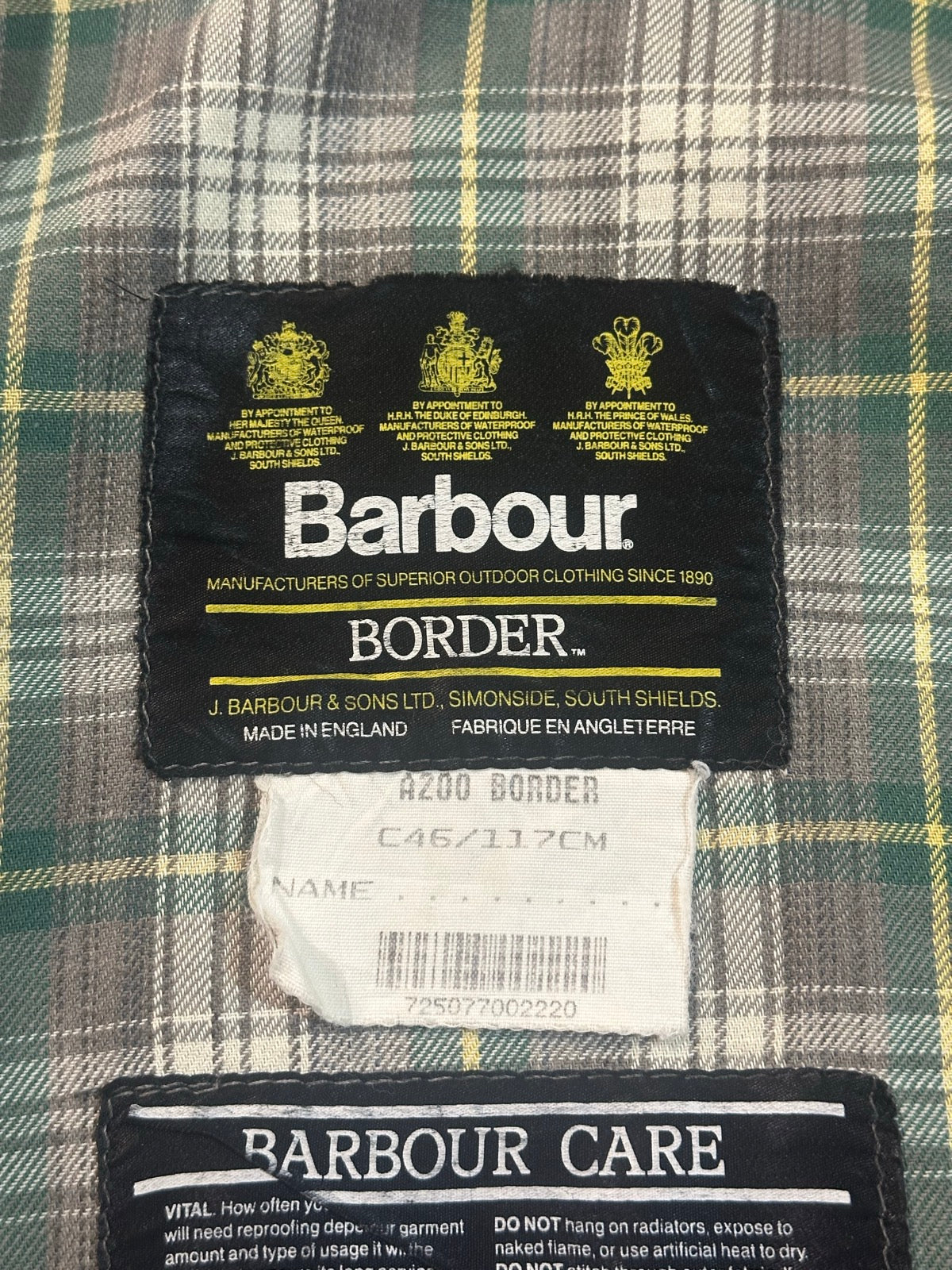 90's BARBOUR「BORDER」オイルドジャケット