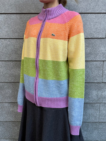 90's「LACOSTE 」 ジップアップニット