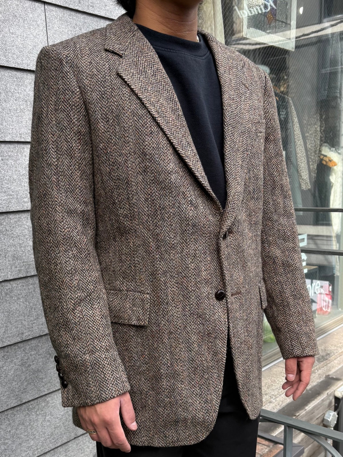 80's「Harris Tweed」ヘリンボーンジャケット