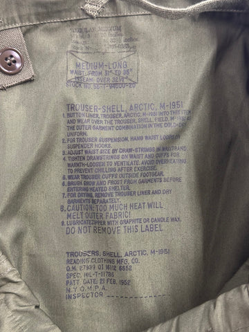 50's U.S.ARMY「M-51」アークティックオーバーパンツ
