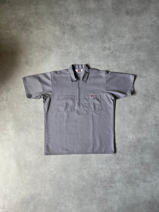 90's BEN DAVIS USA製 ハーフジップワークシャツ