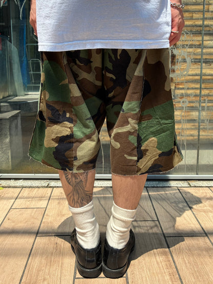 REMAKE  ARMY DOUBLE KNEE SHORTS